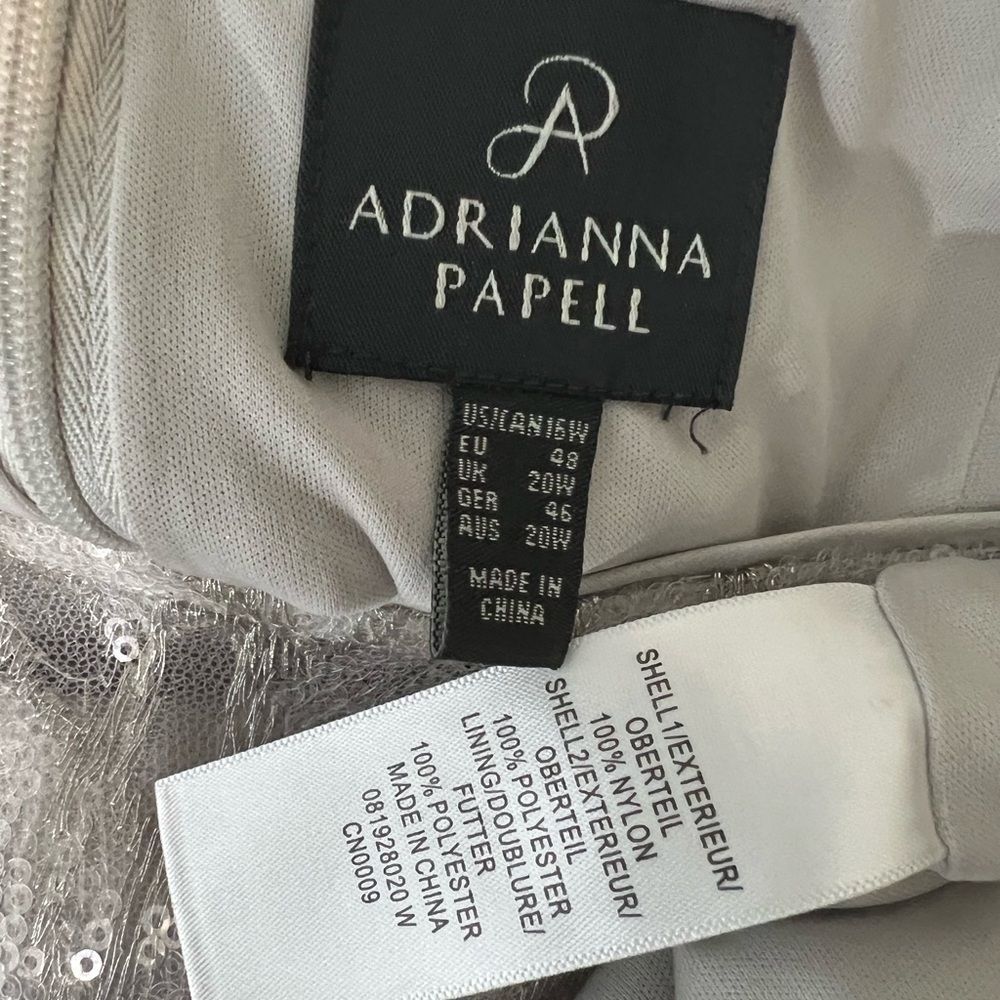 Adrianna Papell dress plus size 16w feather sequin sheath cocktail knee length - Picture 4 of 5